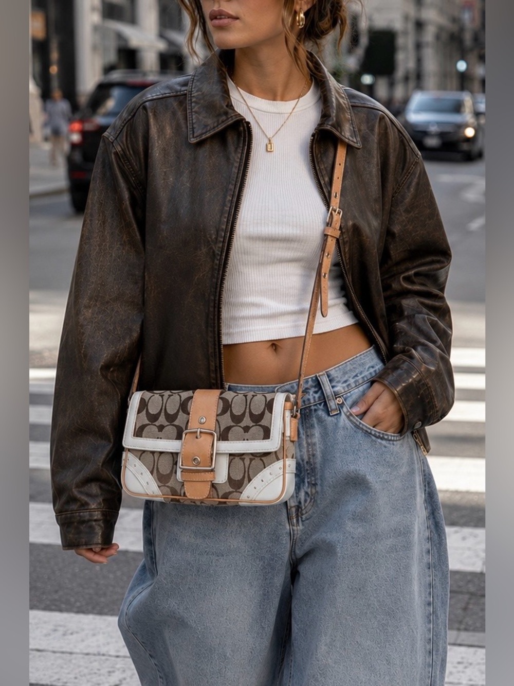 Coach Soho Y2K Jacquard Flap Shoulder/Crossbody Bag.